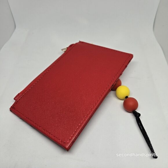 Zip Coin Wallet Zipper Coin Pouch Mini Card Case Lipstick Red. Fry Keychain - Picture 2 of 3